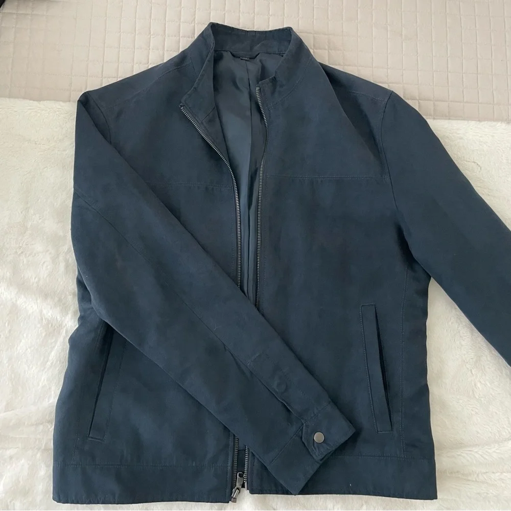 Banana Republic Navy Suede Jacket (Men’s Size M) - Picture 2 of 6